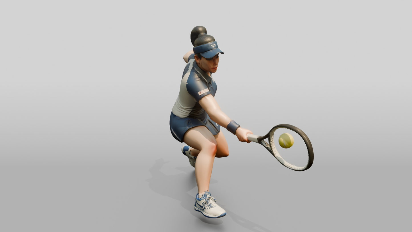 Female Tennis Player Hitting a Backhand Slice