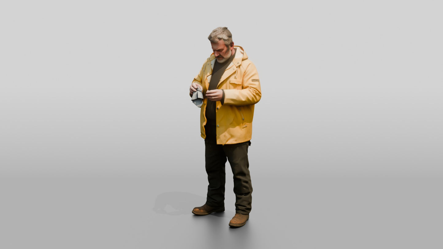 White Man in Yellow Fisherman Slicker