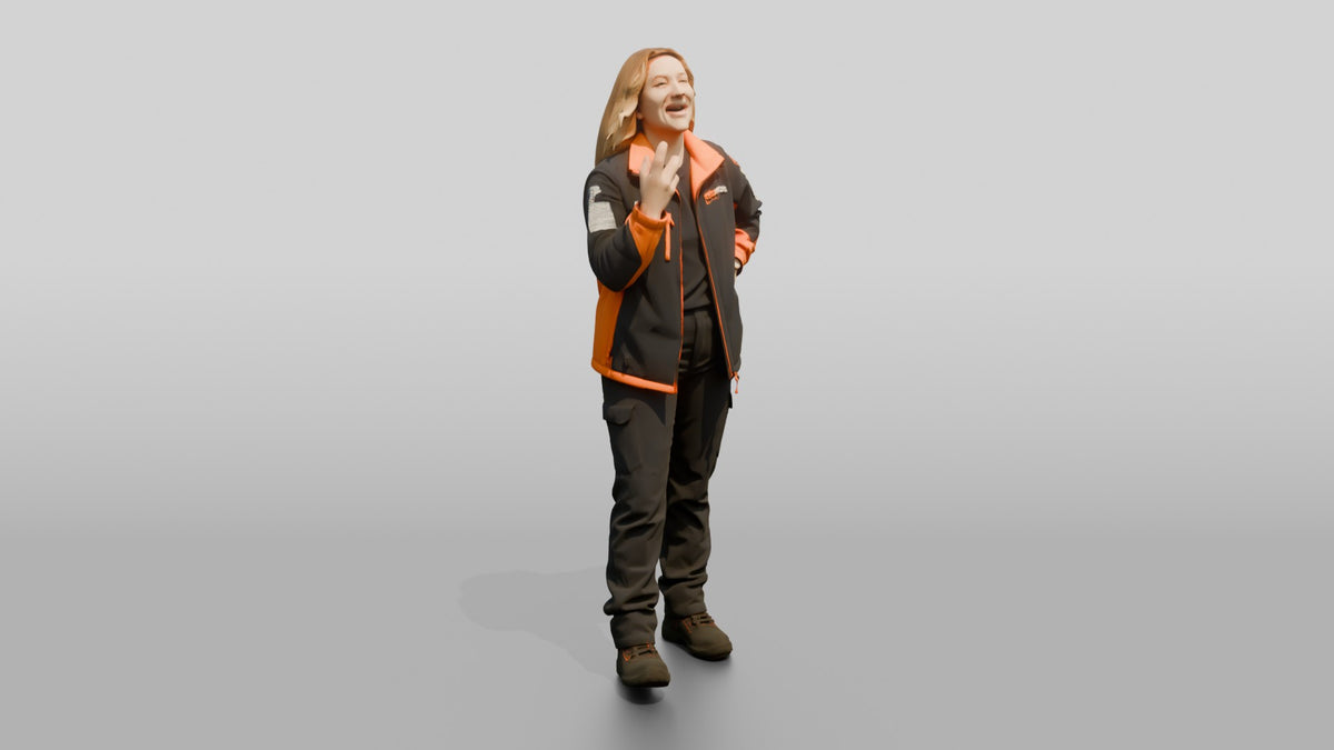 Express Courier Woman - 3D character model, view 1