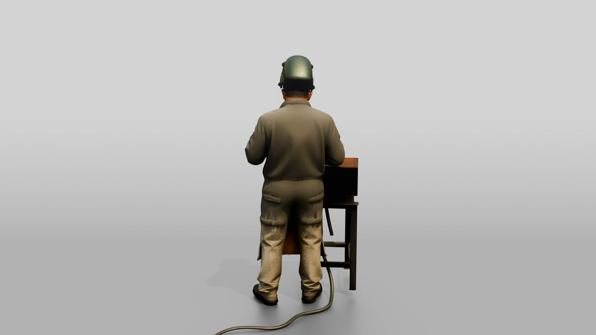 Construction Worker Man 04 - 3D character model, view 3