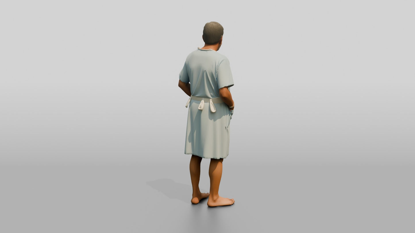 Elderly Man Patient Standing with Hands in Pockets