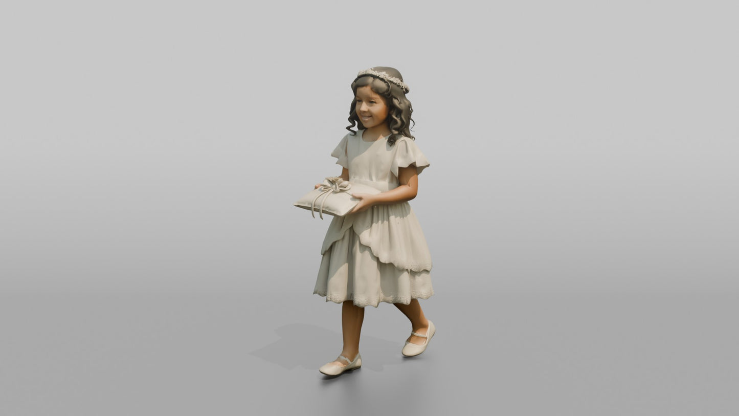 Ring Bearer Girl Carrying a Satin Pillow