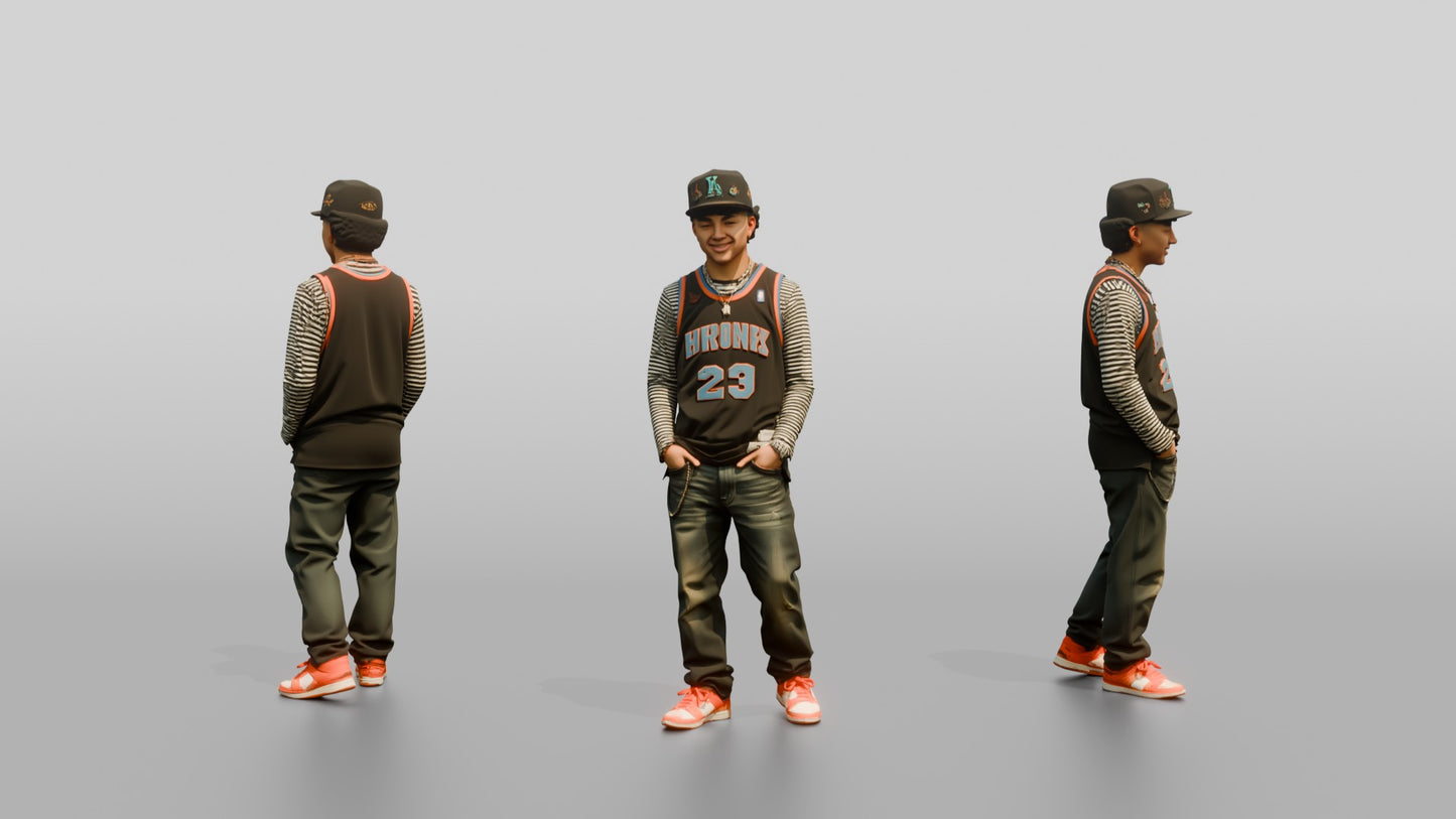 Latino Teen in Layered Urban Jersey