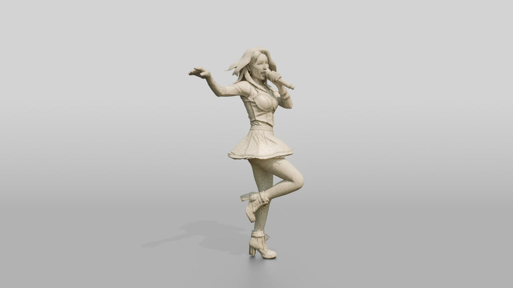 K-Pop Vocalist Dancing with Microphone