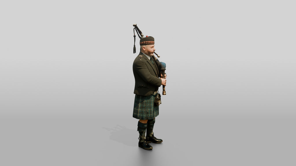 Bagpiper Playing Highland Bagpipes