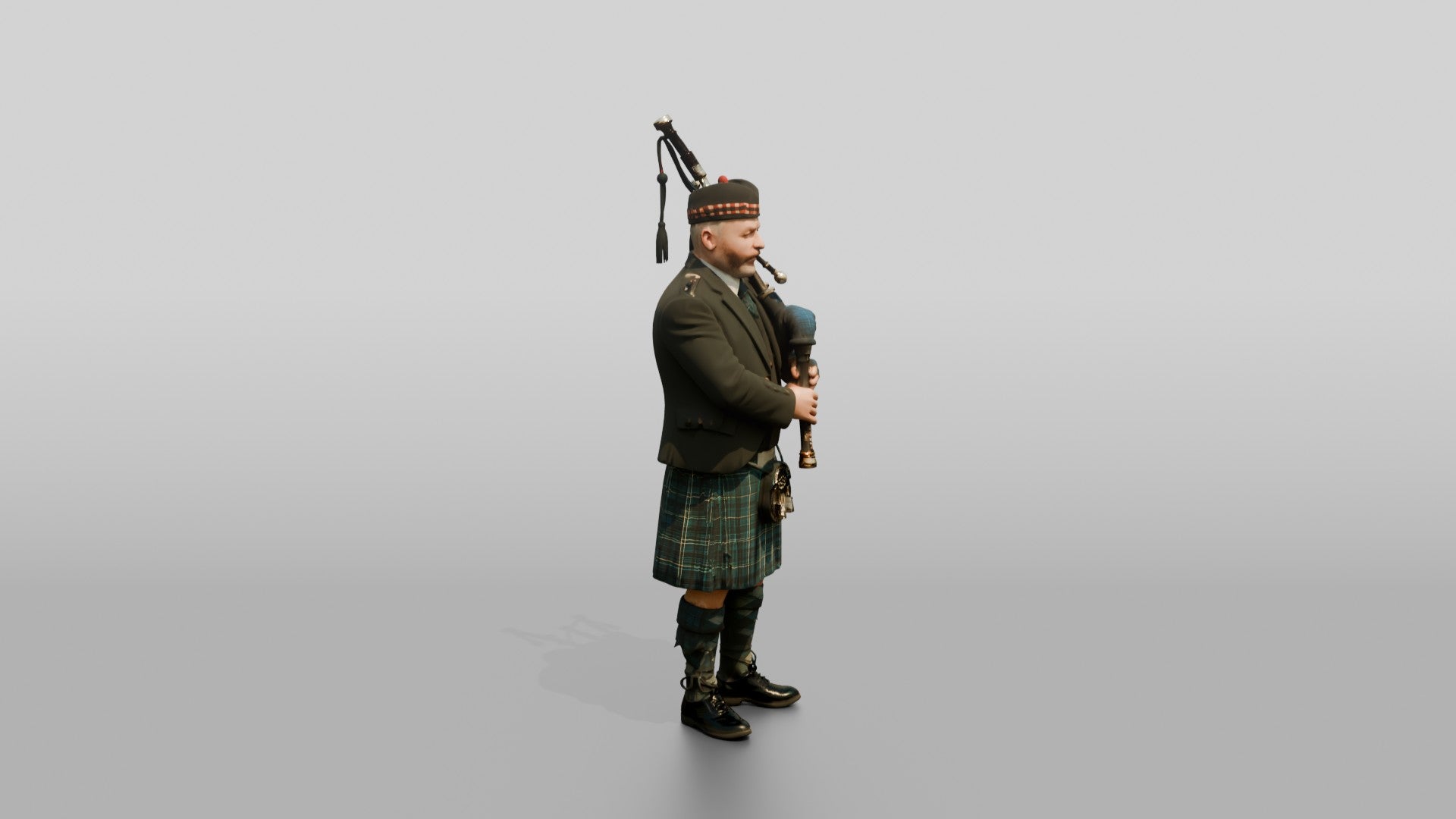 Bagpiper Playing Highland Bagpipes