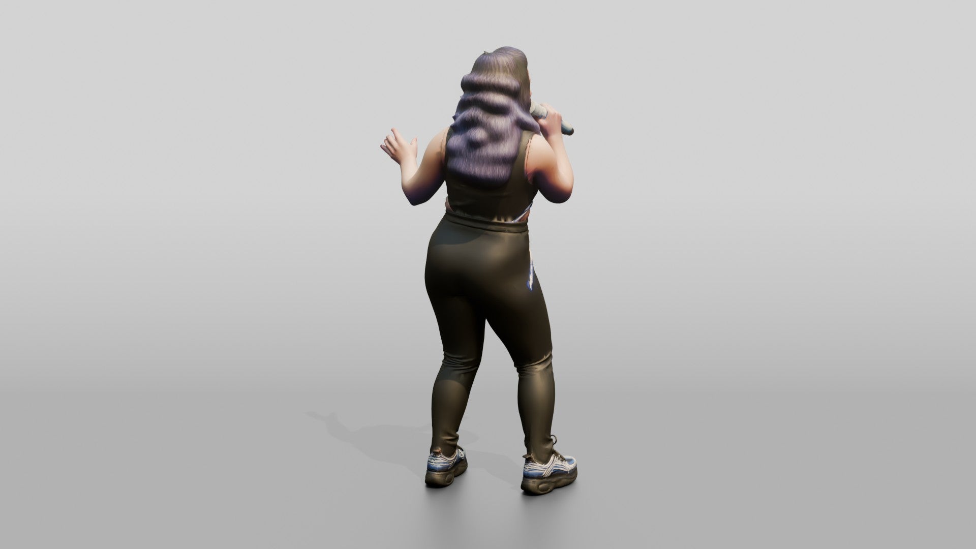 Electro-Pop Singer with Glowing Microphone