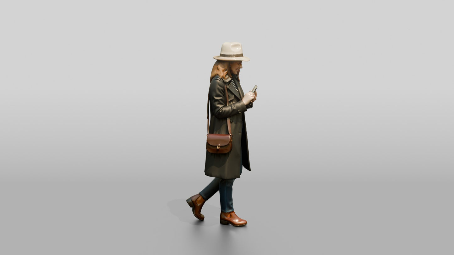 Woman Consulting Phone Map