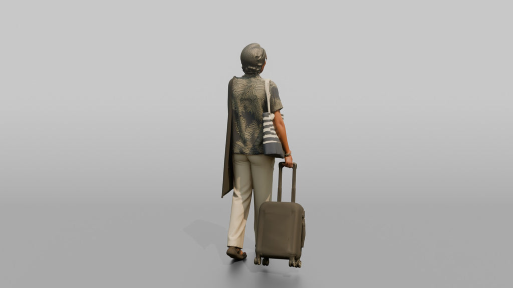 Traveler Carrying A Beach Bag