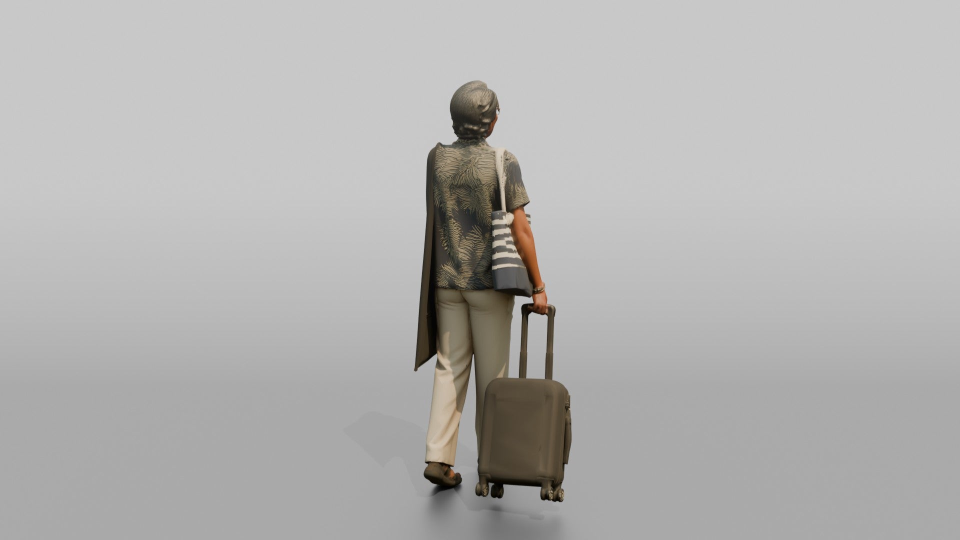 Traveler Carrying A Beach Bag