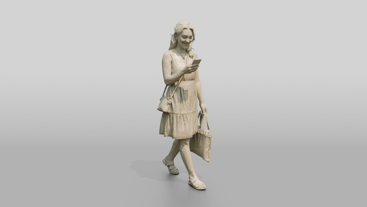 Slender Spanish Woman Looking at Her Phone