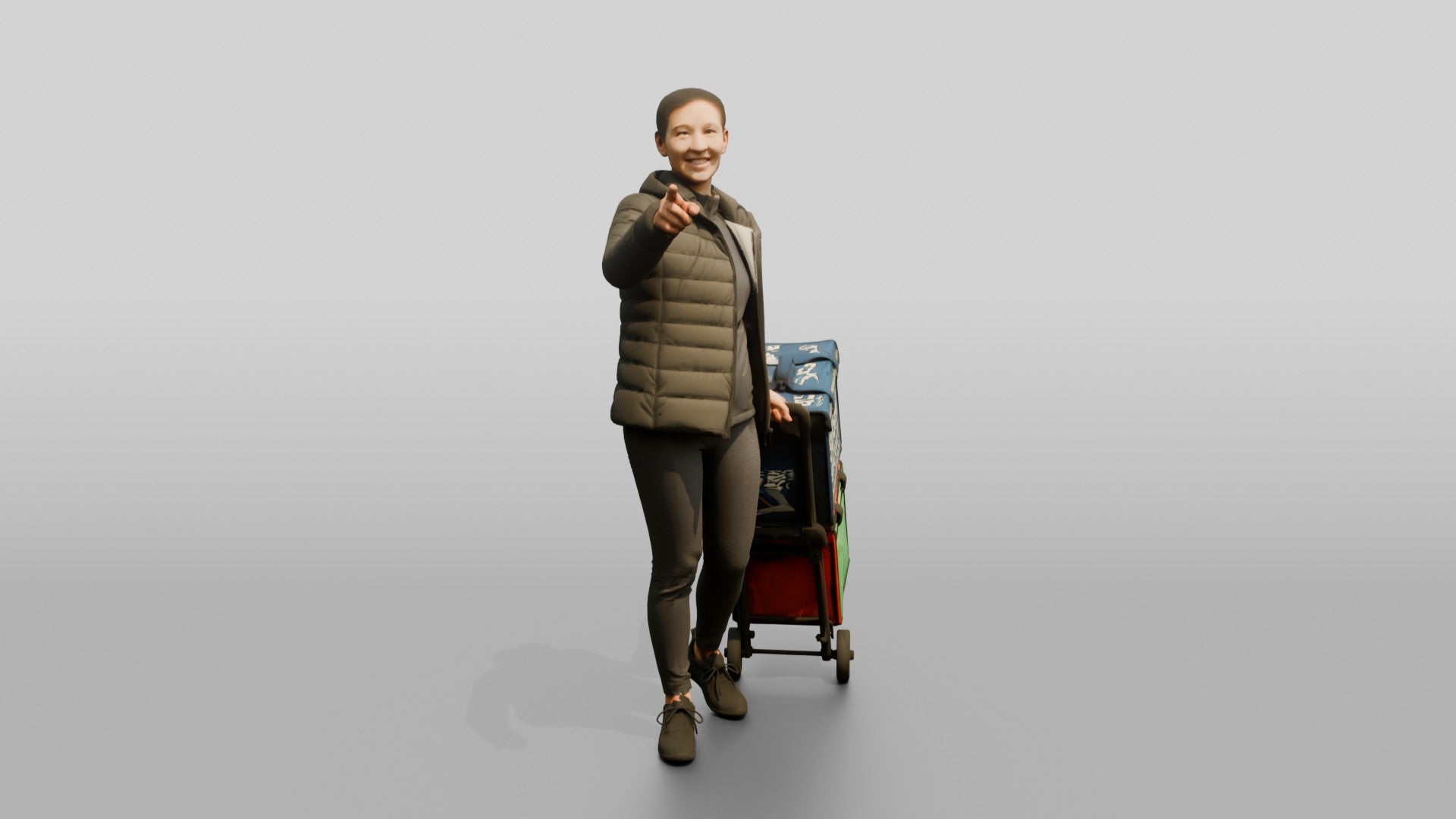 Woman with Delivery Cart