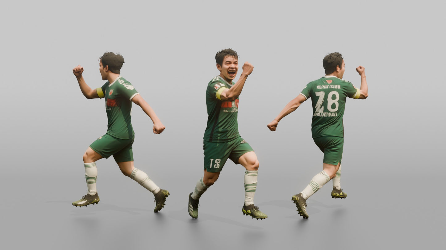 Japanese Player Pumping His Fist in Celebration
