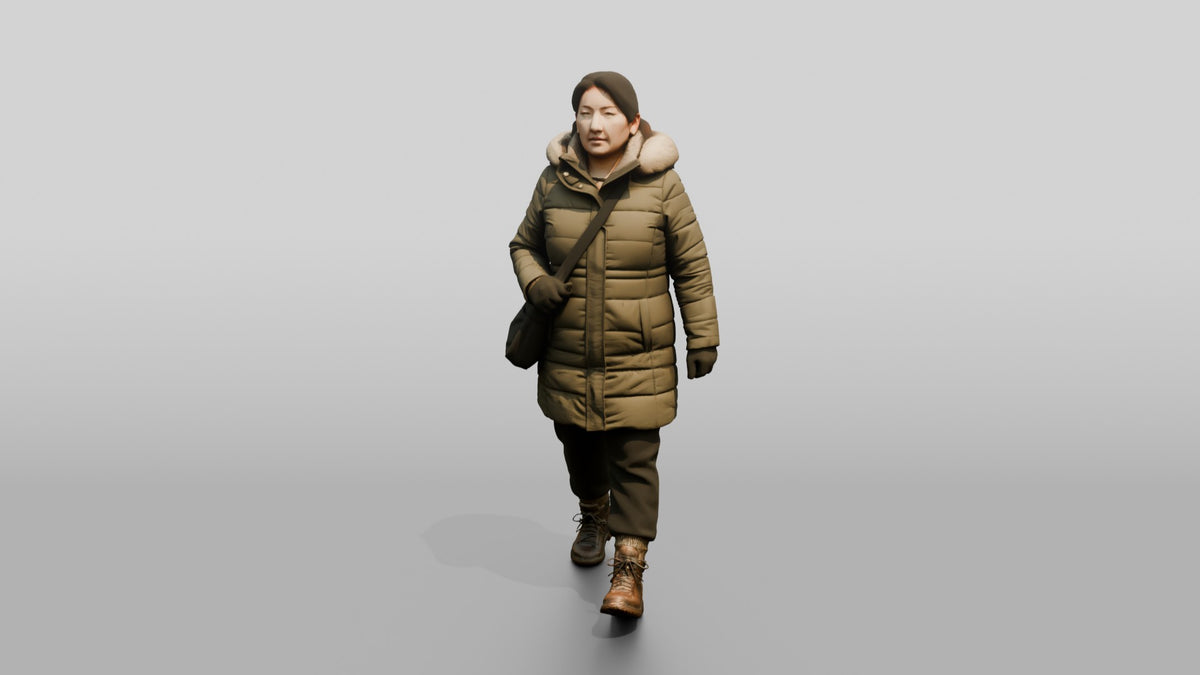 Central Asian Female Walking - 3D character model, view 4