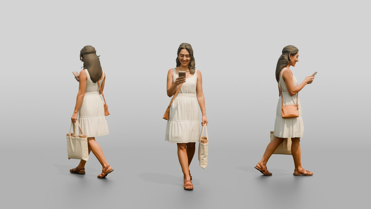 Slender Spanish Woman Looking at Her Phone