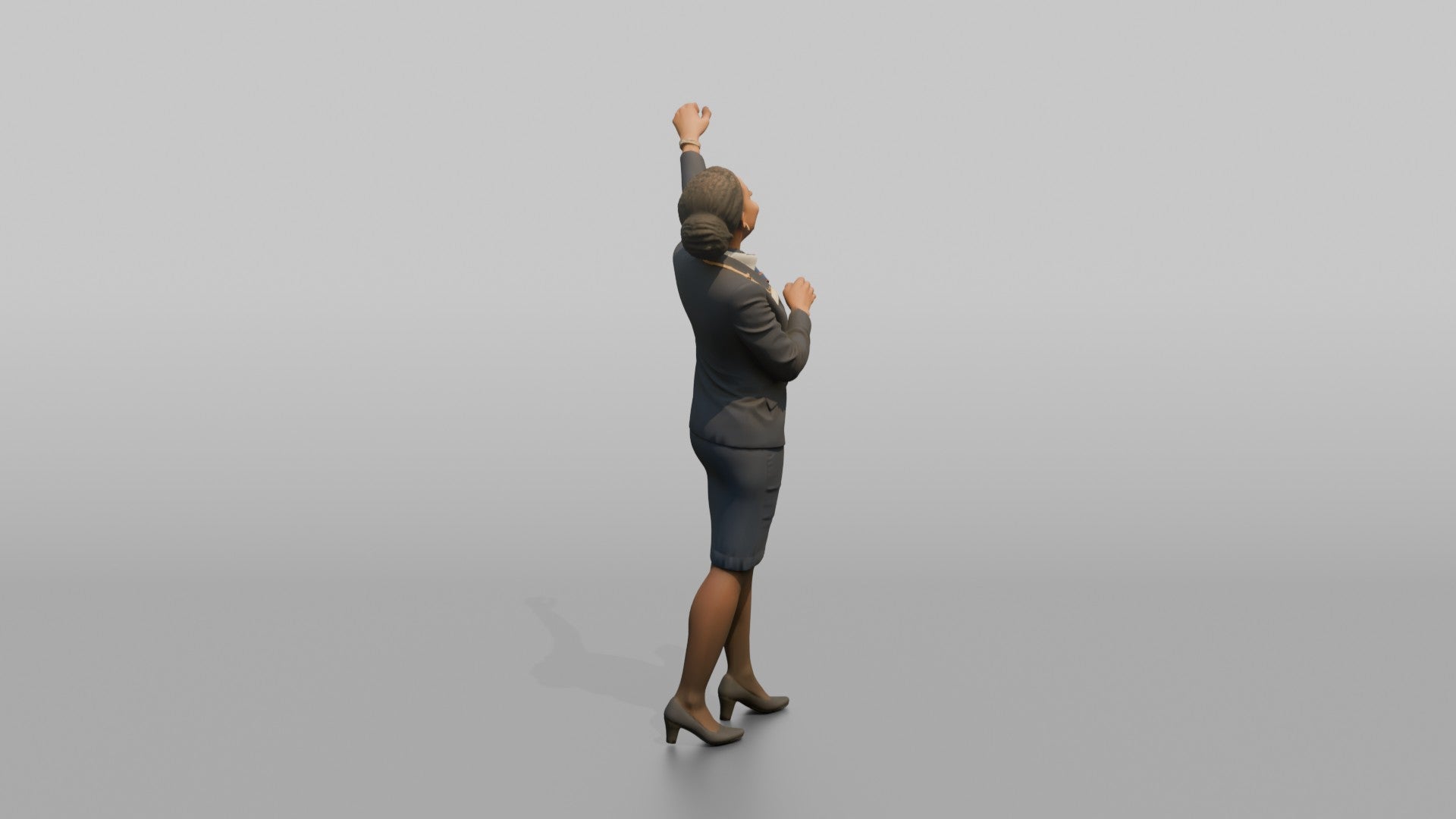 Middle Eastern Flight Attendant Pushing a Serving Trolley