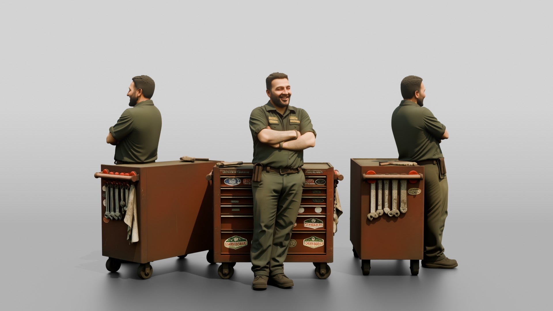 Mechanic Leaning on a Tool Chest