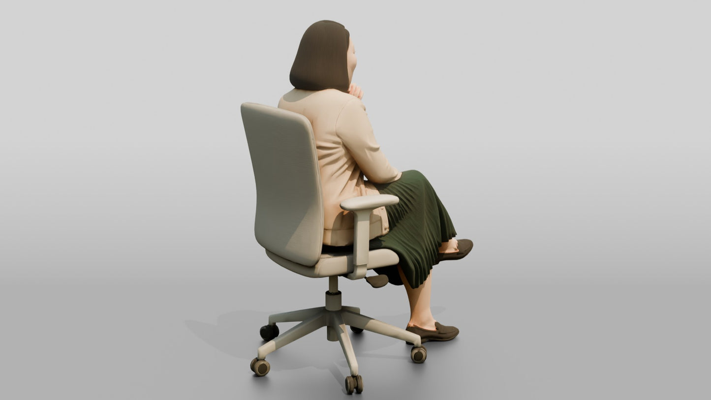 Woman Laughing in an Office Chair