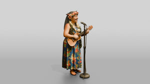 Ukulele Player Strumming and Singing - 3D character model, view 1