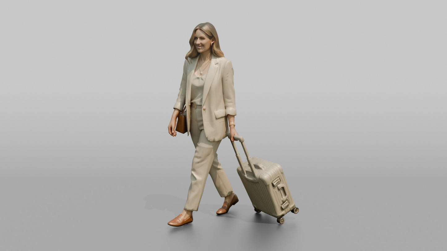 Vacationer Wearing Chic White Linen Suit Rolled Up