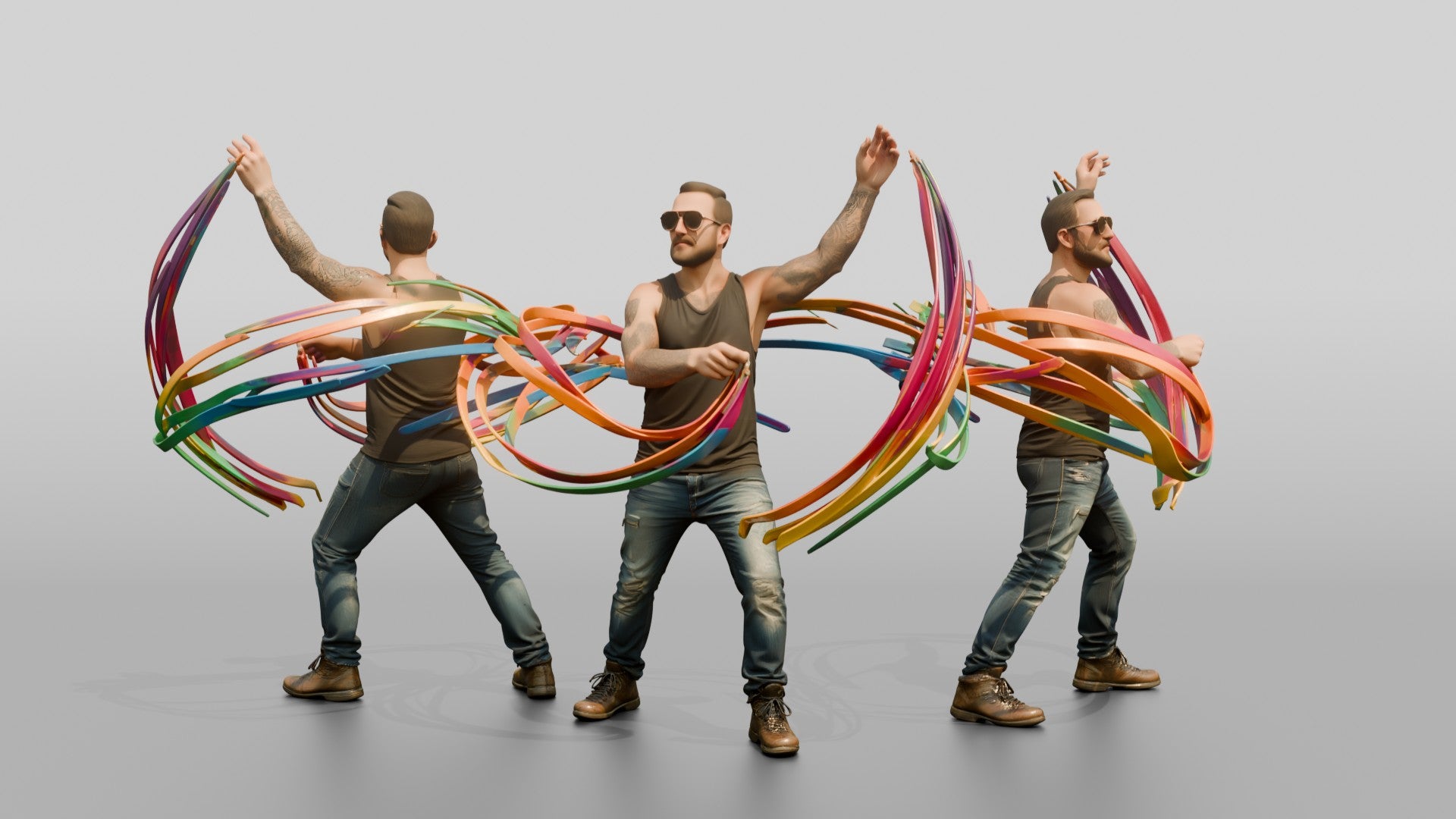 Man Dancing with Festival Ribbons