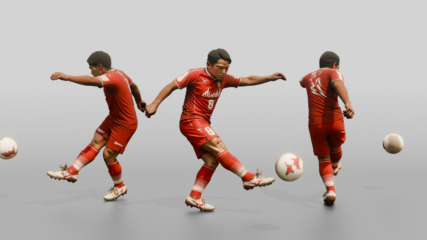 Soccer Player Low Driven Shot