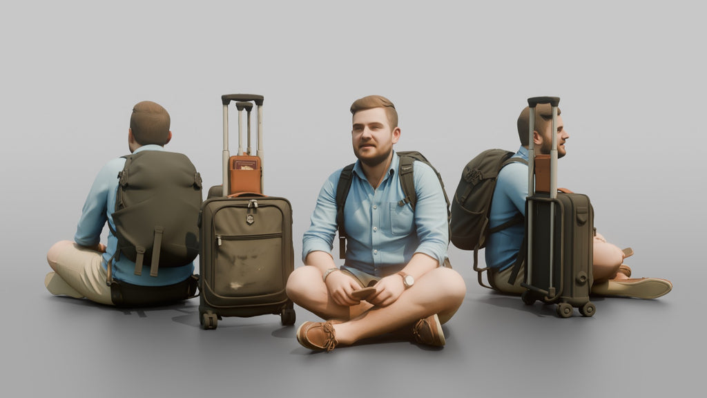 Traveler Sitting And Waiting At The Gate