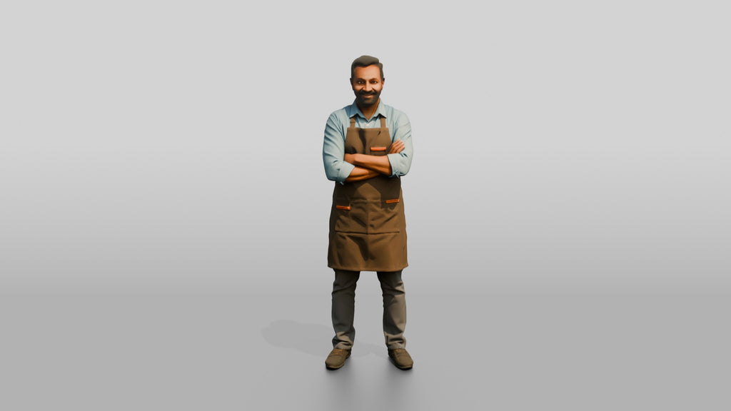 South Asian Cafe Owner in Apron