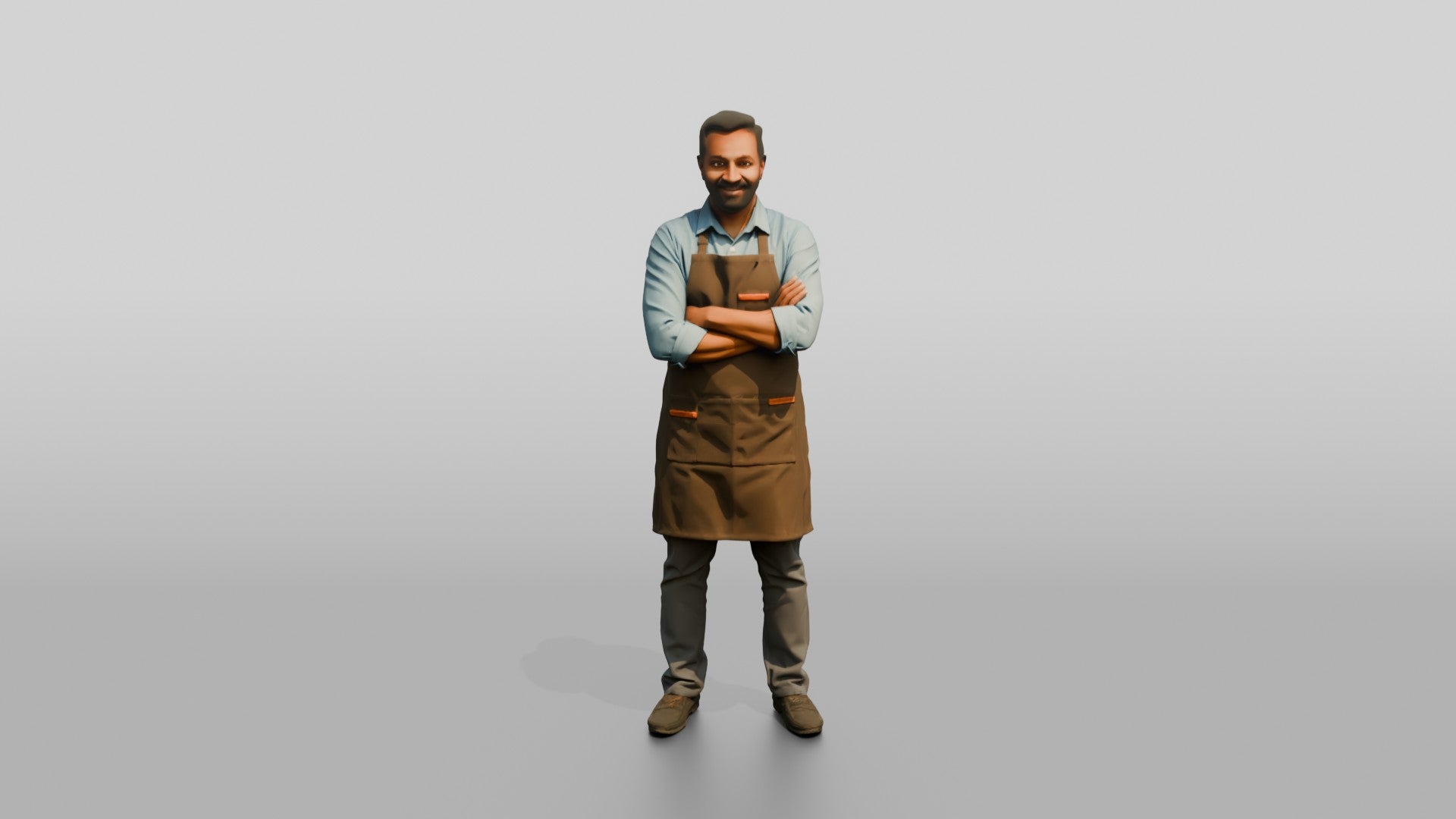 South Asian Cafe Owner in Apron