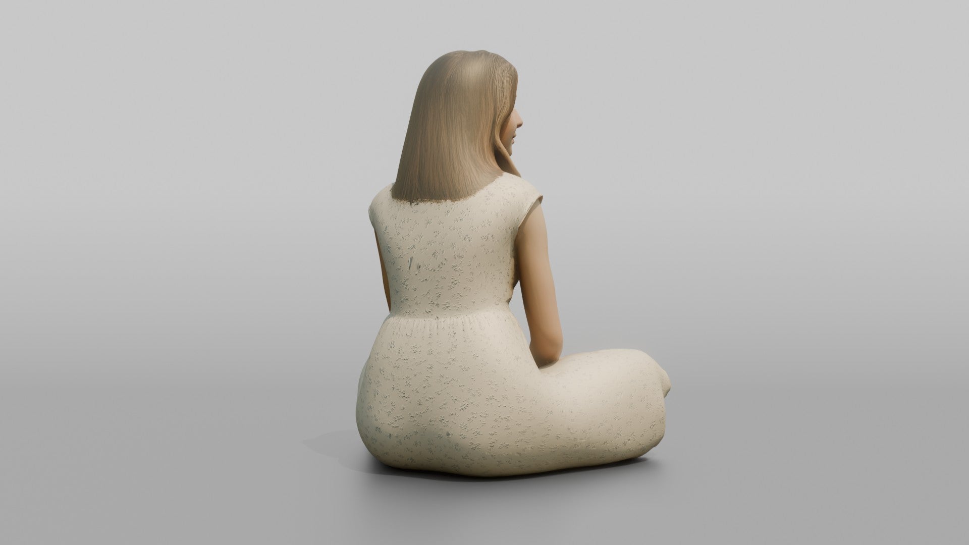 British Teenage Girl Sitting in a Summer Dress