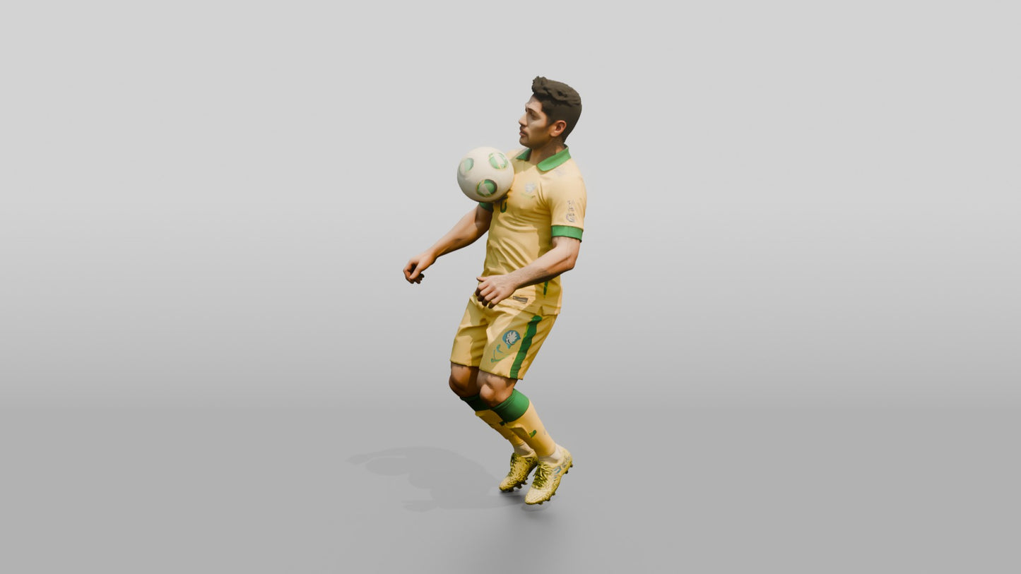 Soccer Player Controlling Ball on Chest