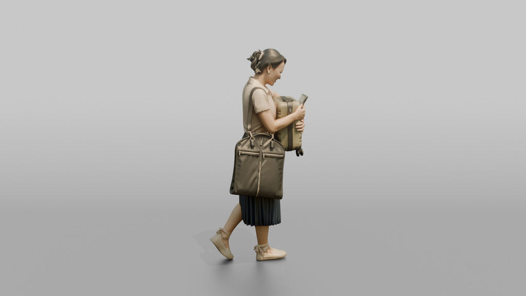Traveler Hugging Her Carry-On Bag