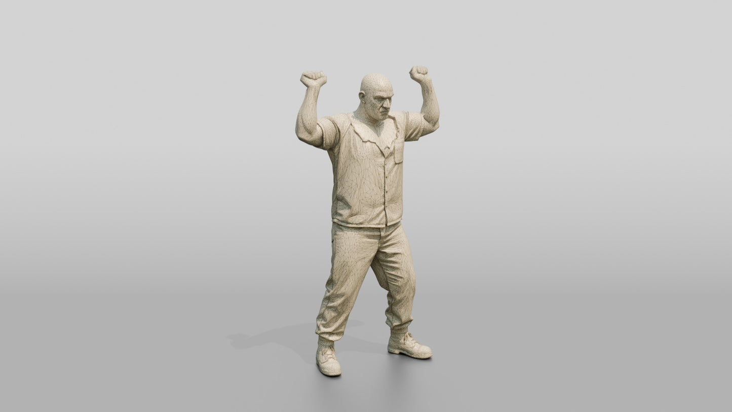 White Male Prisoner in a Khaki Uniform