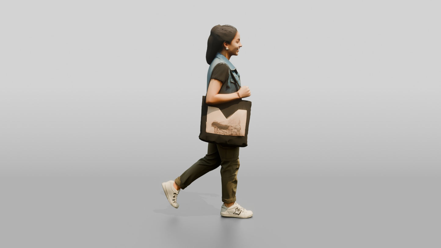 South American Female Walking