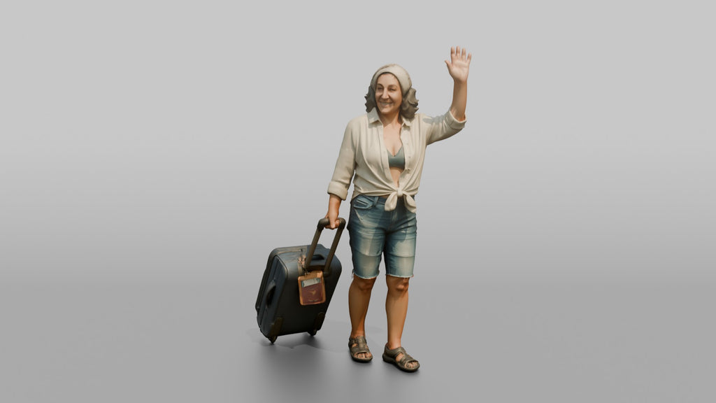 Traveler Waving Goodbye At The Gate