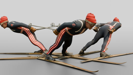 Elderly Norwegian Man Ski Jumping