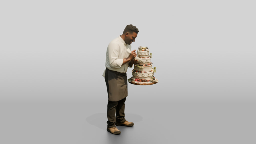 Pastry Chef Piping Whipped Cream