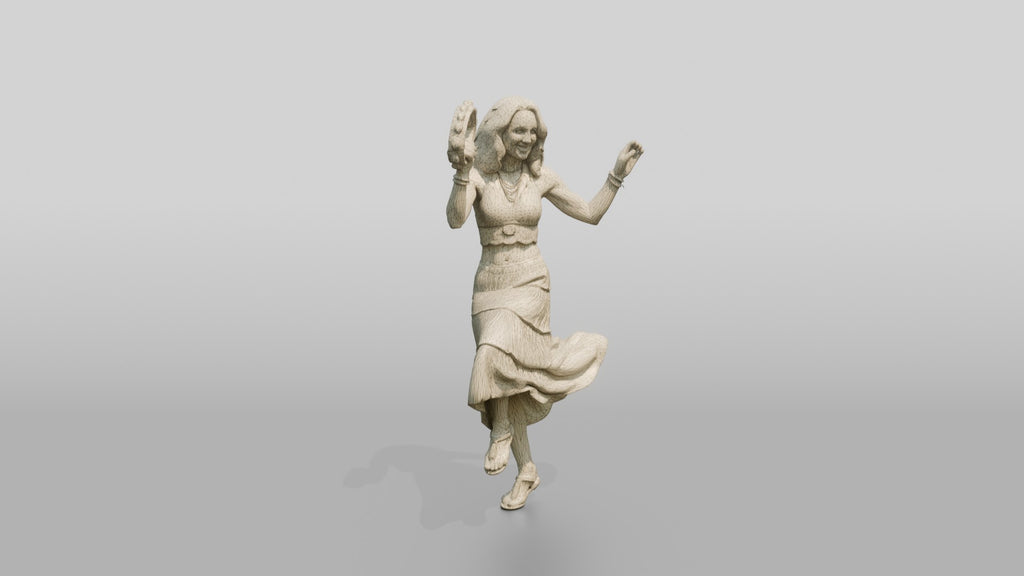 Boho Beach Dancer with a Tambourine