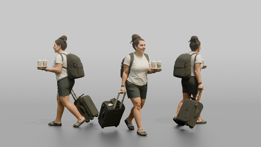Traveler Carrying Coffee To The Gate