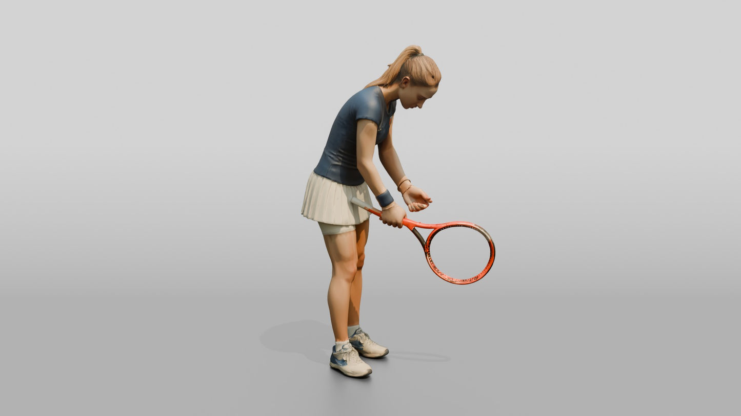 Female Tennis Player with Head Down in Defeat
