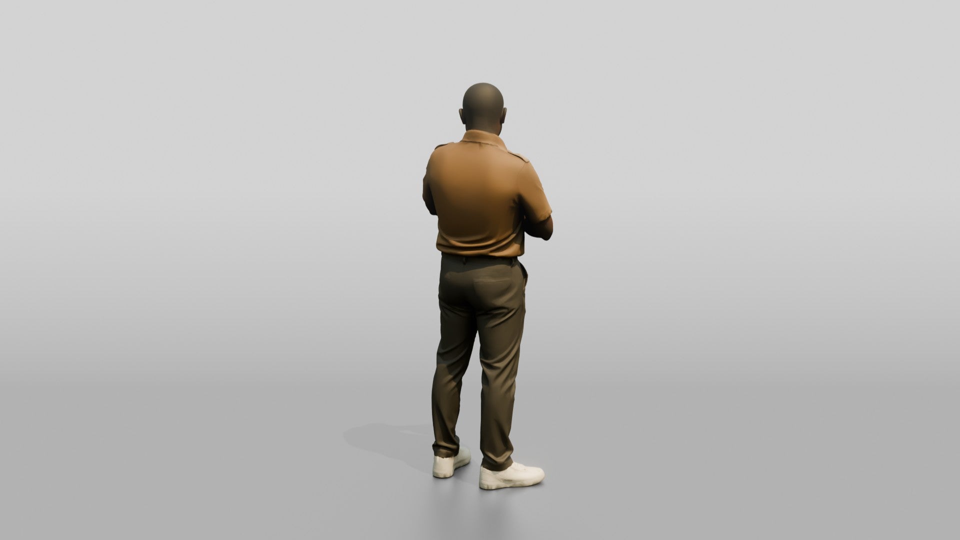 African Man in a Safari Shirt Adjusting His Smartwatch