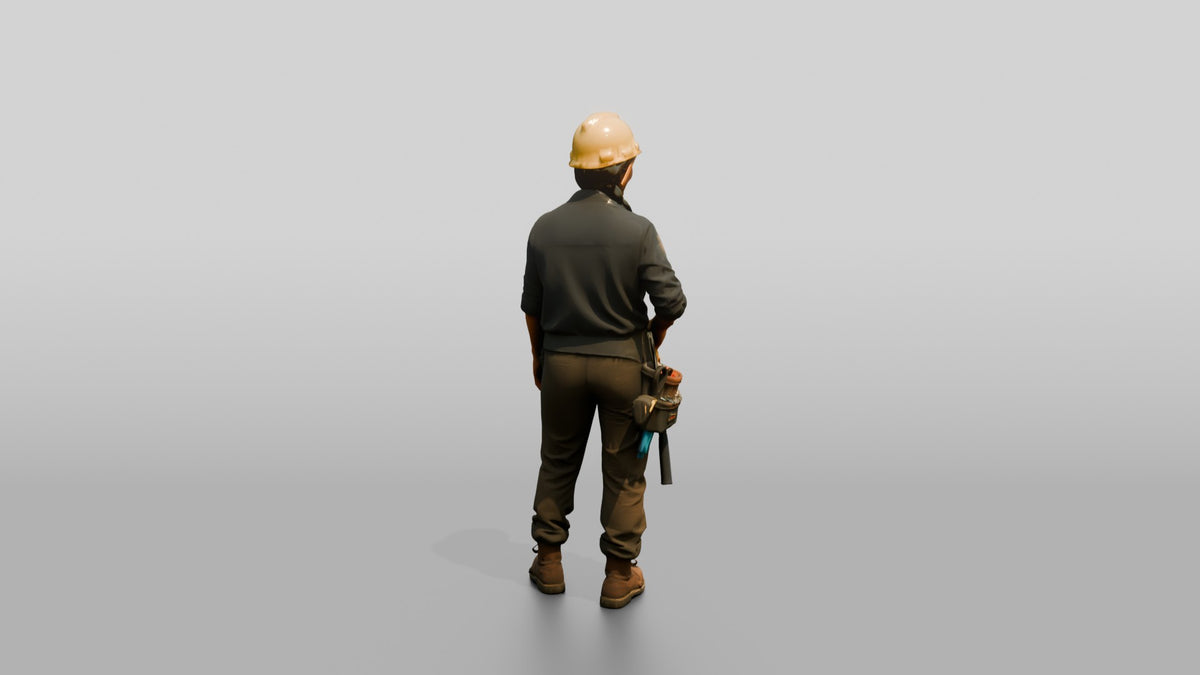 Construction Worker Woman 98 - 3D character model, view 3
