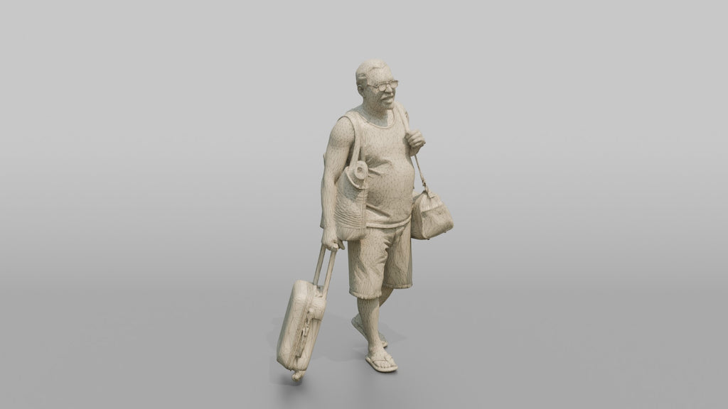 Traveler Carrying A Beach Bag