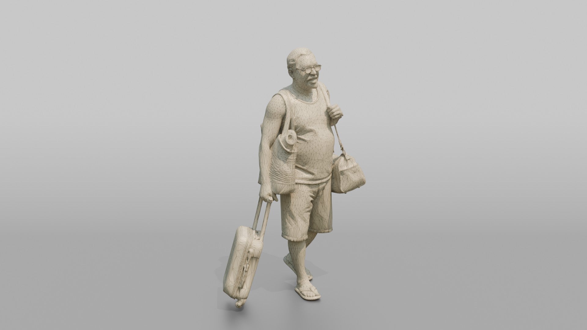 Traveler Carrying A Beach Bag