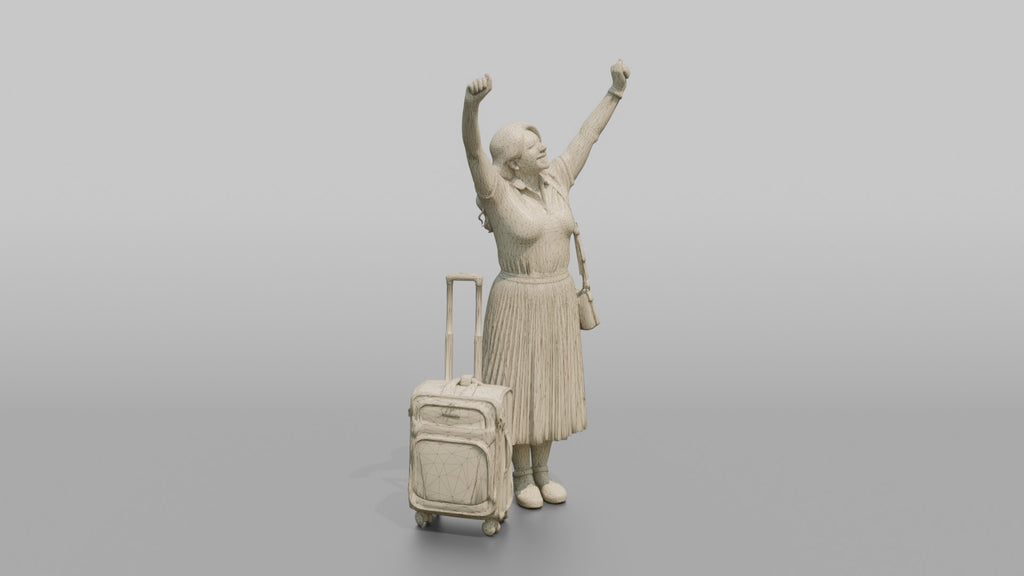 Traveler Stretching After A Long Flight