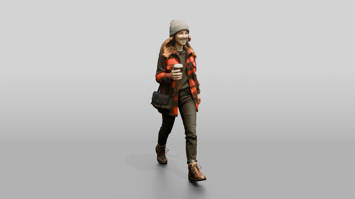 Canadian Woman in Heavy Flannel Coat