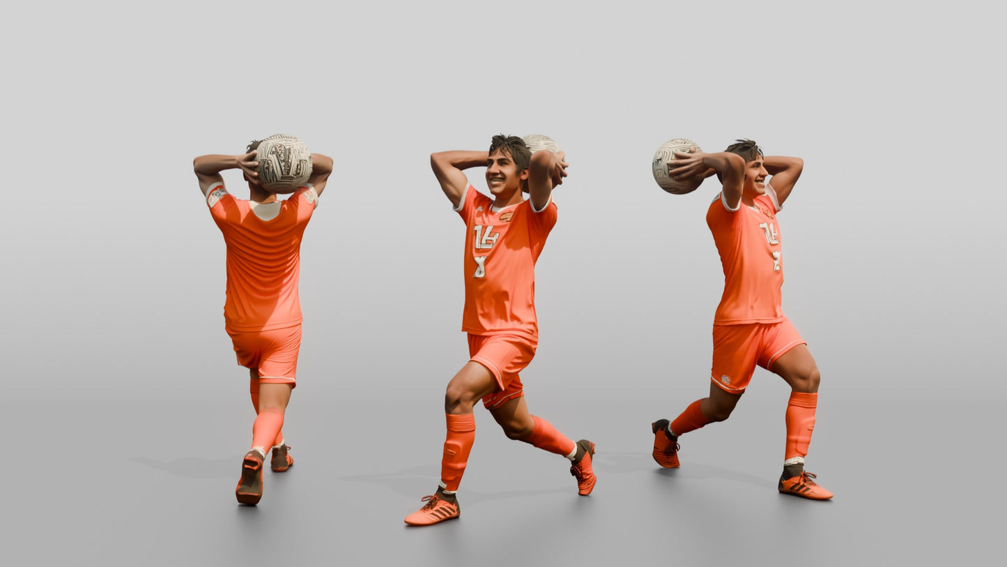 Soccer Player Overhead Throw-In