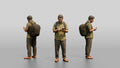 African Man with a Backpack Checking His Phone