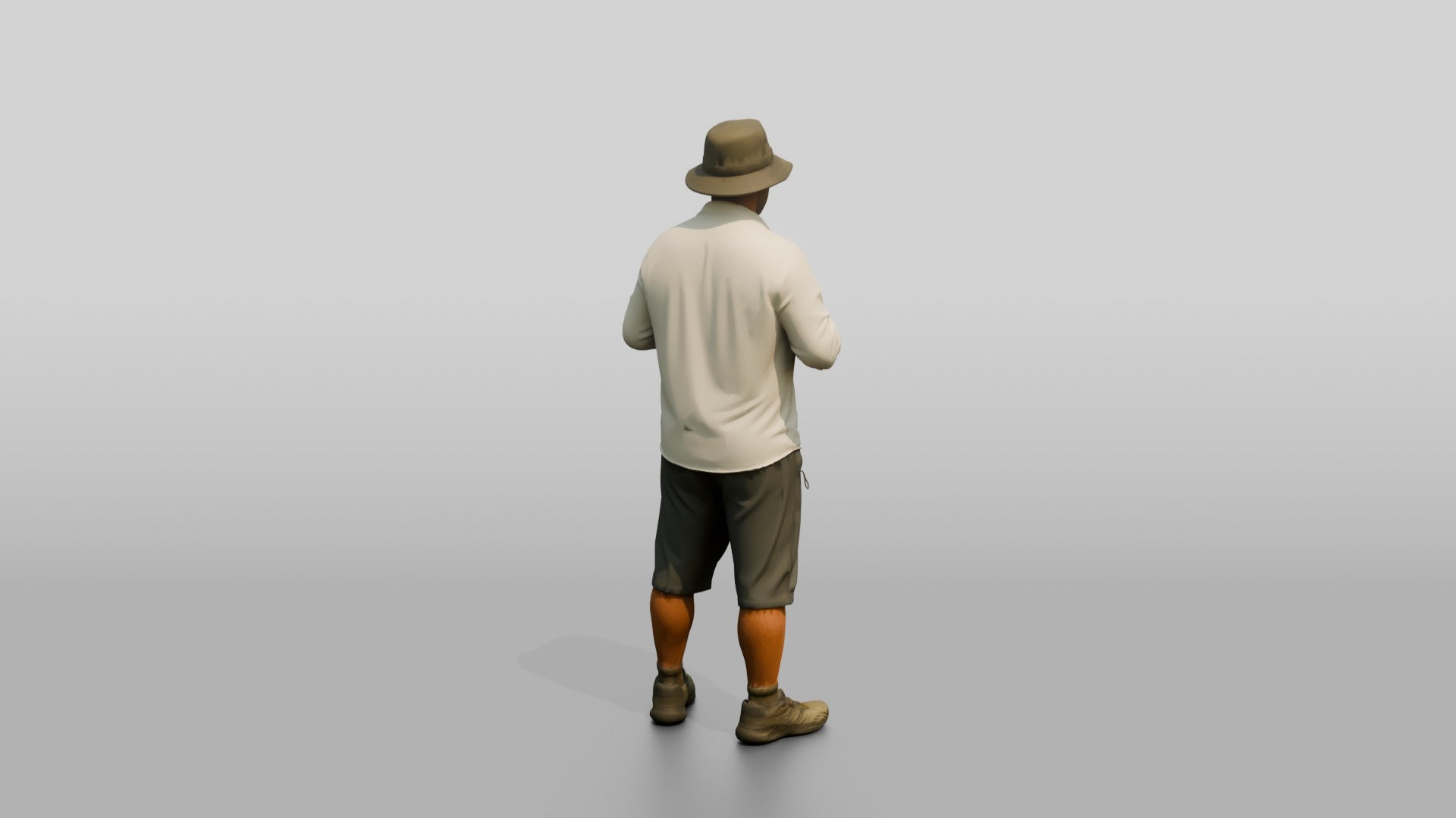 Man Fixing Button on Linen Shirt