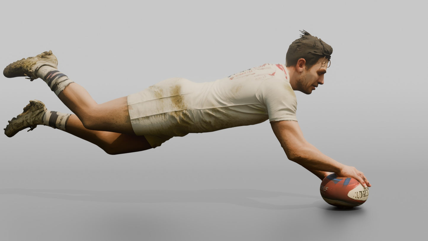 English Fullback Diving for a Try
